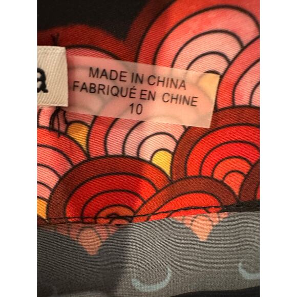 Alice + Olivia Athena Multi-Stripe Geo Wide-Leg Pants Size 10 - Picture 8 of 16